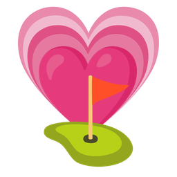 flag in hole and growing heart