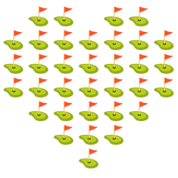 flag in hole and heart suit