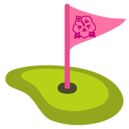 flag in hole and hibiscus