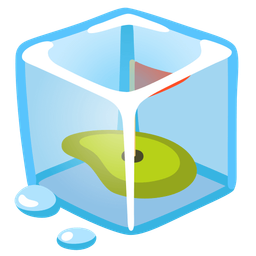 flag in hole and ice