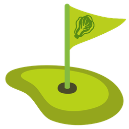 flag in hole and leafy green