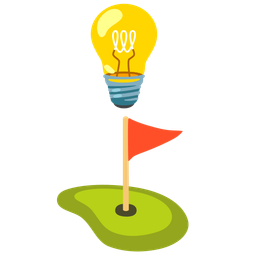 flag in hole and light bulb