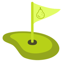 flag in hole and pear