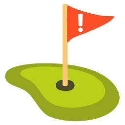 flag in hole and red exclamation mark