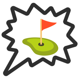 flag in hole and right anger bubble