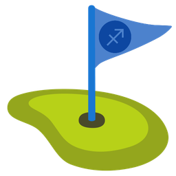 flag in hole and Sagittarius