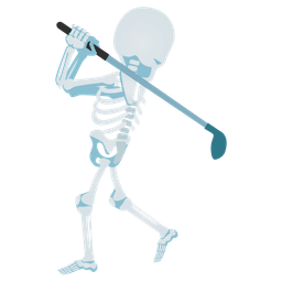 flag in hole and skull