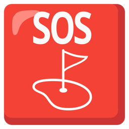 flag in hole and SOS button