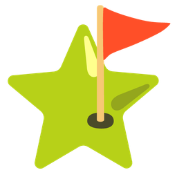 flag in hole and star