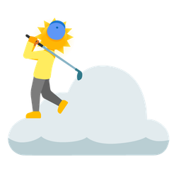 flag in hole and sun behind cloud