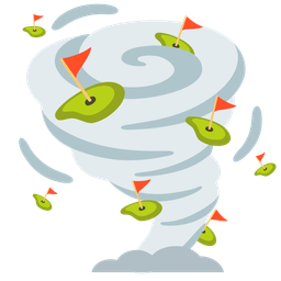 flag in hole and tornado