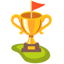 flag in hole and trophy