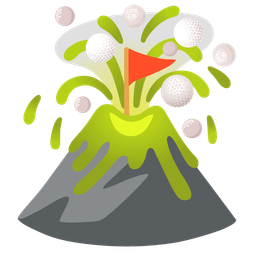 flag in hole and volcano