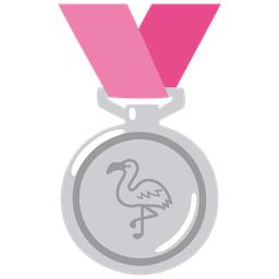 flamingo and 2nd place medal