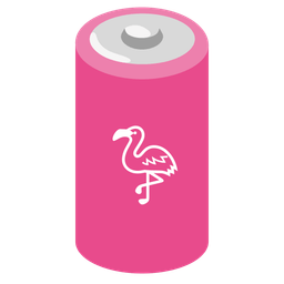 flamingo and battery