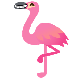 Flamingo and Beaming face with smiling eyes