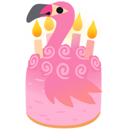 flamingo and birthday cake