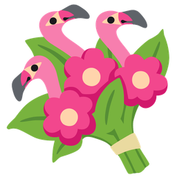 flamingo and bouquet