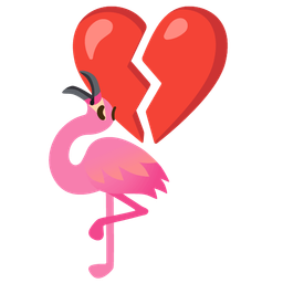 flamingo and broken heart