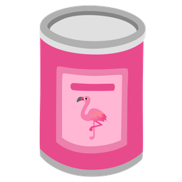flamingo and canned food