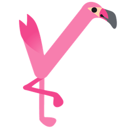 flamingo and check mark button