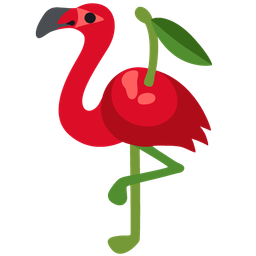 flamingo and cherries
