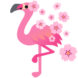 flamingo and cherry blossom