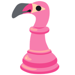 flamingo and chess pawn