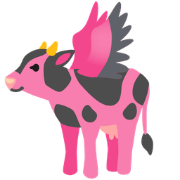 flamingo and cow face