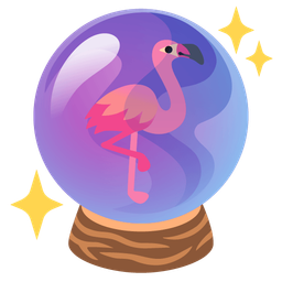flamingo and crystal ball