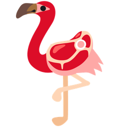 flamingo and cut of meat