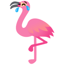 Flamingo and Face with tears of joy