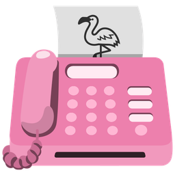 flamingo and fax machine