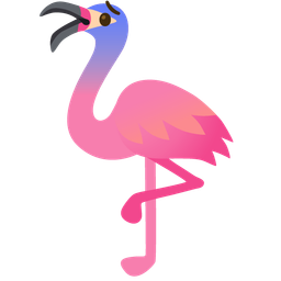 flamingo and fearful face