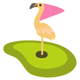 flamingo and flag in hole