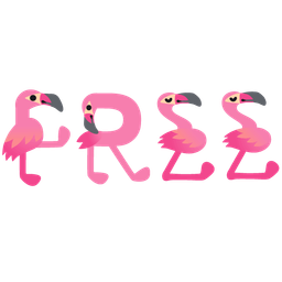 flamingo and FREE button