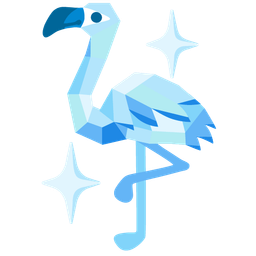 flamingo and gem stone