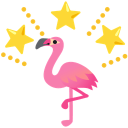 flamingo and glowing star