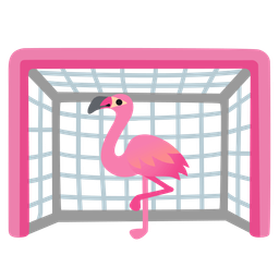 flamingo and goal net