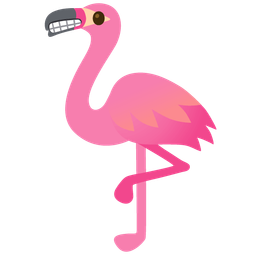 flamingo and grimacing face