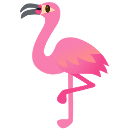 Flamingo and Grinning face with big eyes