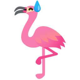 Flamingo and Grinning face with sweat