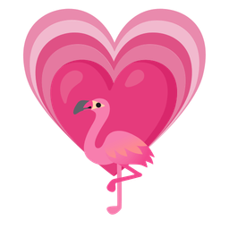 flamingo and growing heart