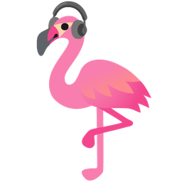 flamingo and headphone
