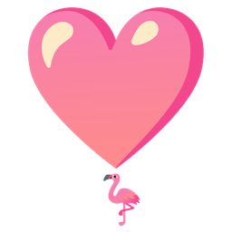 flamingo and heart exclamation