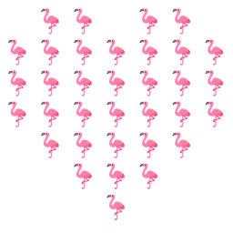 flamingo and heart suit