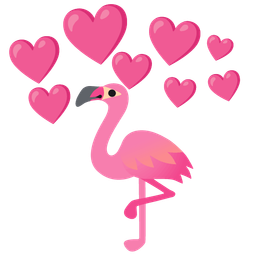 flamingo and heart with arrow