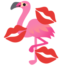 flamingo and kiss mark