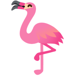 Flamingo and Kissing face with smiling eyes