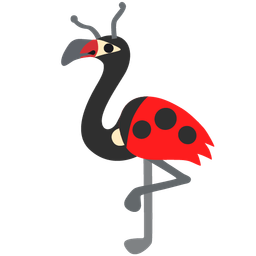 flamingo and lady beetle